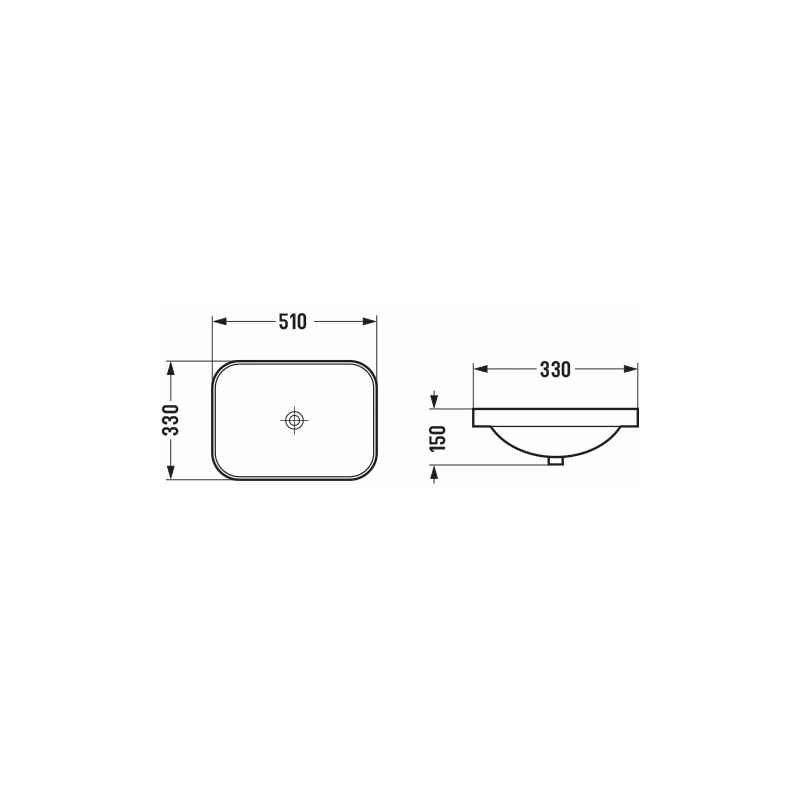 Mexen Nina inset basin 51 x 33 cm, white - 21665100