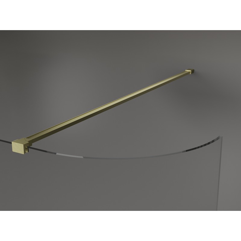 Mexen Kioto-R Rounded Shower Screen Walk-in 150 x 200 cm, Transparent 8 mm, Brushed Gold - 800-150-101-55-06