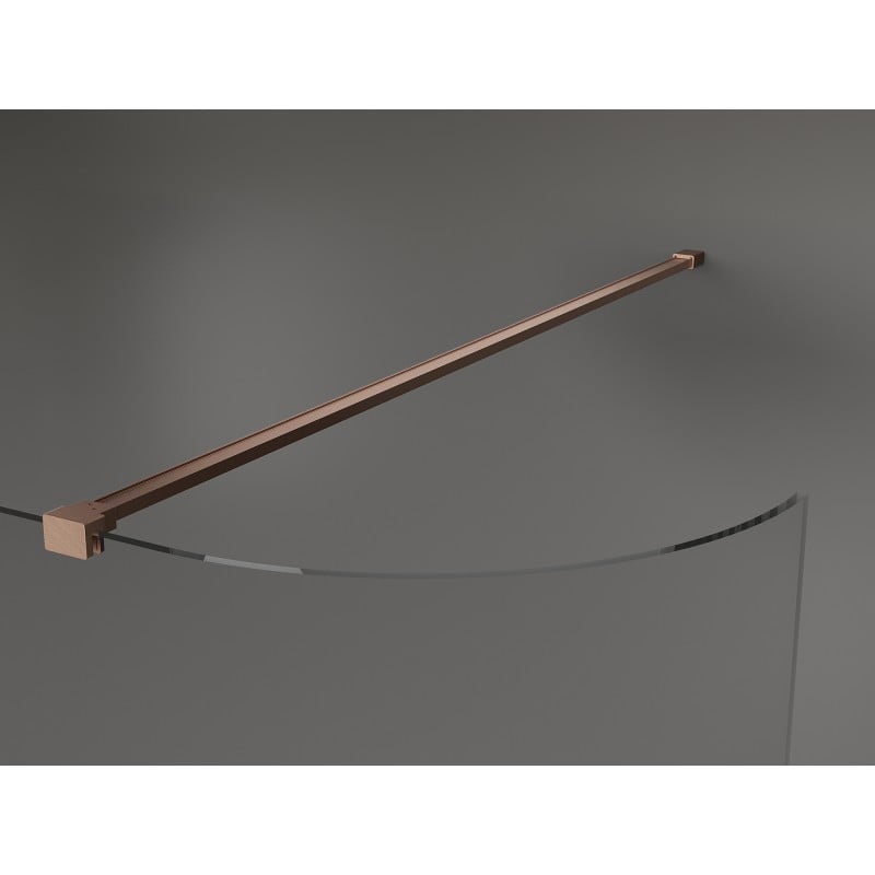 Mexen Kioto-R curved shower wall Walk-in 120 x 200 cm, transparent 8 mm, brushed copper - 800-120-101-65-06