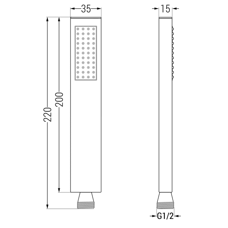 Mexen Cube DR02 built-in bath and shower set with 25 cm rain shower, gold - 77503DR0225-50