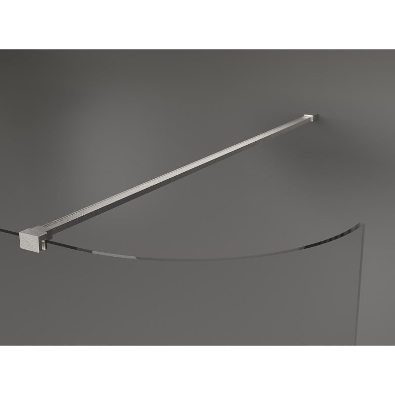 Mexen Kioto-R Rounded Walk-in Shower Wall 80 x 200 cm, Transparent 8 mm, Brushed Nickel - 800-080-101-97-06