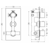 Mexen Cube DR02 concealed bath-shower set with 25 cm rain shower, gold - 77503DR0225-50