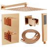 Mexen Cube DR02 flush-mount shower set with a rainmaker 25 cm, Rose gold - 77502DR0225-60