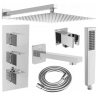 Mexen Cube DR02 built-in bathtub-shower set with 25 cm rain showerhead, chrome - 77503DR0225-00