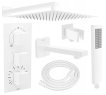 Mexen Cube DR02 flush-mount shower and bath set with a rainmaker 30 cm, White - 77503DR0230-20