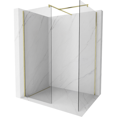 Mexen Kioto Walk-in Shower Wall 95 x 90 cm, transparent, brushed gold - 800-095-202-55-00-090