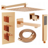 Mexen Cube DR02 concealed bath-shower set with 25 cm rain shower head, rose gold - 77503DR0225-60