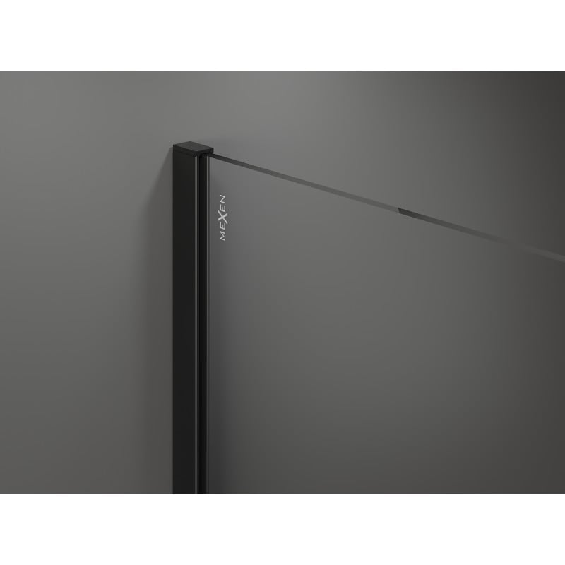 Mexen Kioto Walk-in Shower Screen 90 x 200 cm, Transparent 8 mm, Black - 800-090-101-70-00