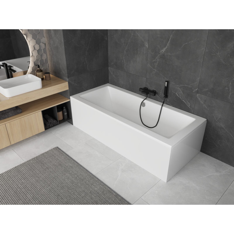 Mexen Cube rectangular bath 180 x 80 cm with housing, white - 55051808000X