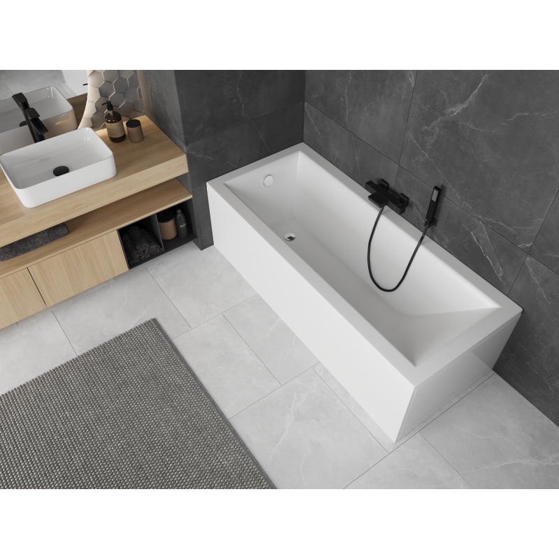 Mexen Cubik rectangular bathtub 160 x 70 cm with casing, white - 55031607000X