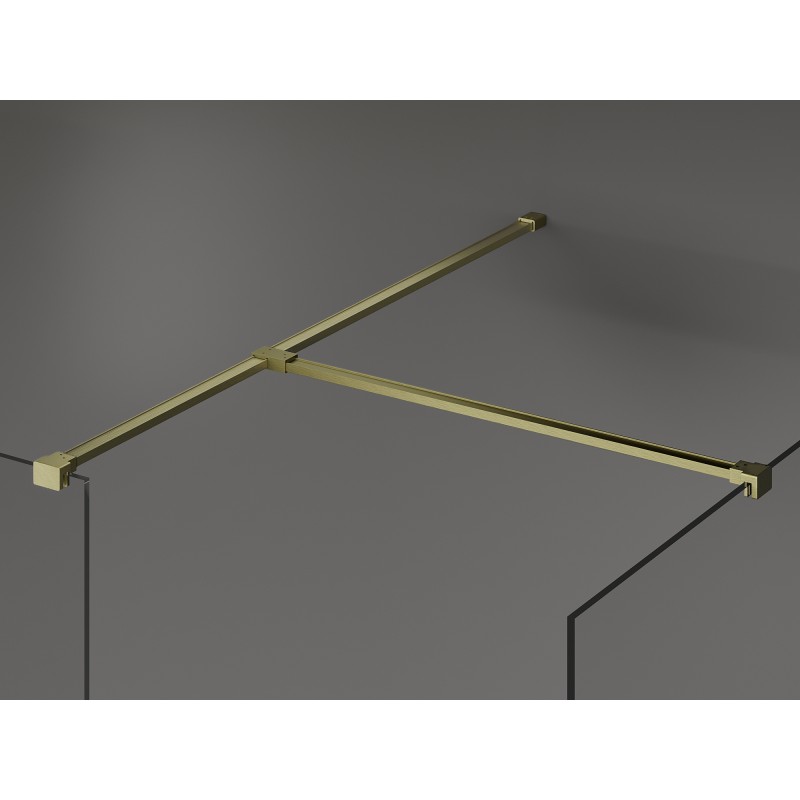 Mexen Kioto shower wall Walk-in 160 x 120 cm, transparent, brushed gold - 800-160-202-55-00-120