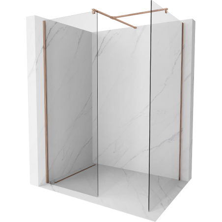 Mexen Kioto Walk-in Shower Panel 95 x 70 cm, transparent, rose gold - 800-095-202-60-00-070