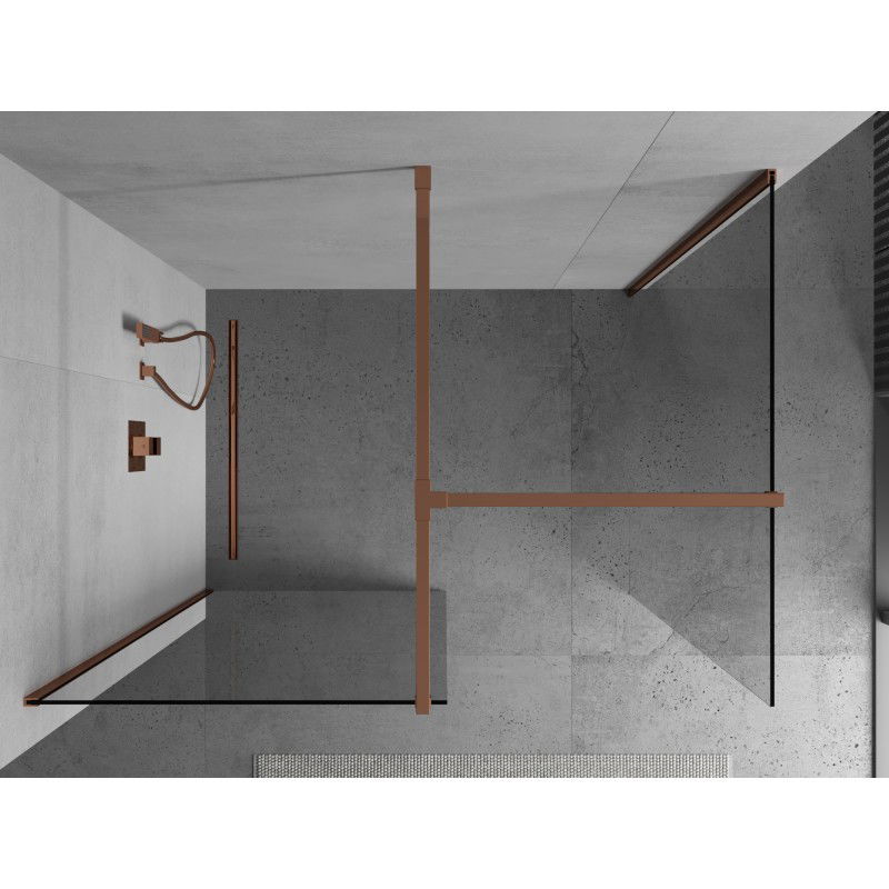 Mexen Kioto Walk-in Shower Panel 110 x 105 cm, Transparent, Rose Gold - 800-110-202-60-00-105