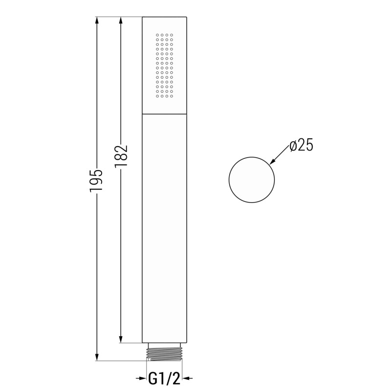 Mexen R-70 1-function shower head, brushed gun gray - 79570-66