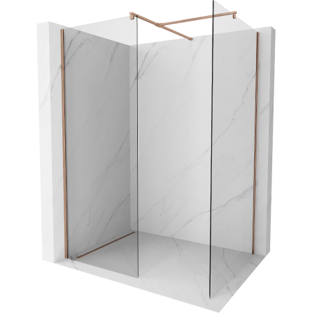 Mexen Kioto shower wall Walk-in 120 x 115 cm, transparent, rose gold - 800-120-202-60-00-115