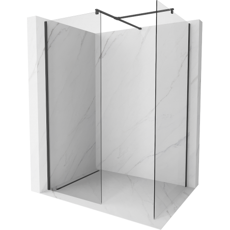 Mexen Kioto Walk-in Shower Wall 80 x 80 cm, Transparent, Black - 800-080-202-70-00-080