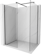 Mexen Kioto Walk-in Shower Wall 80 x 80 cm, Transparent, Black - 800-080-202-70-00-080