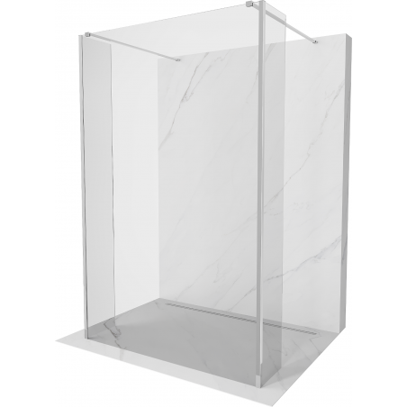 Mexen Kioto freestanding shower wall 95 x 30 x 30 cm, transparent, chrome - 800-095-030-222-01-00-030