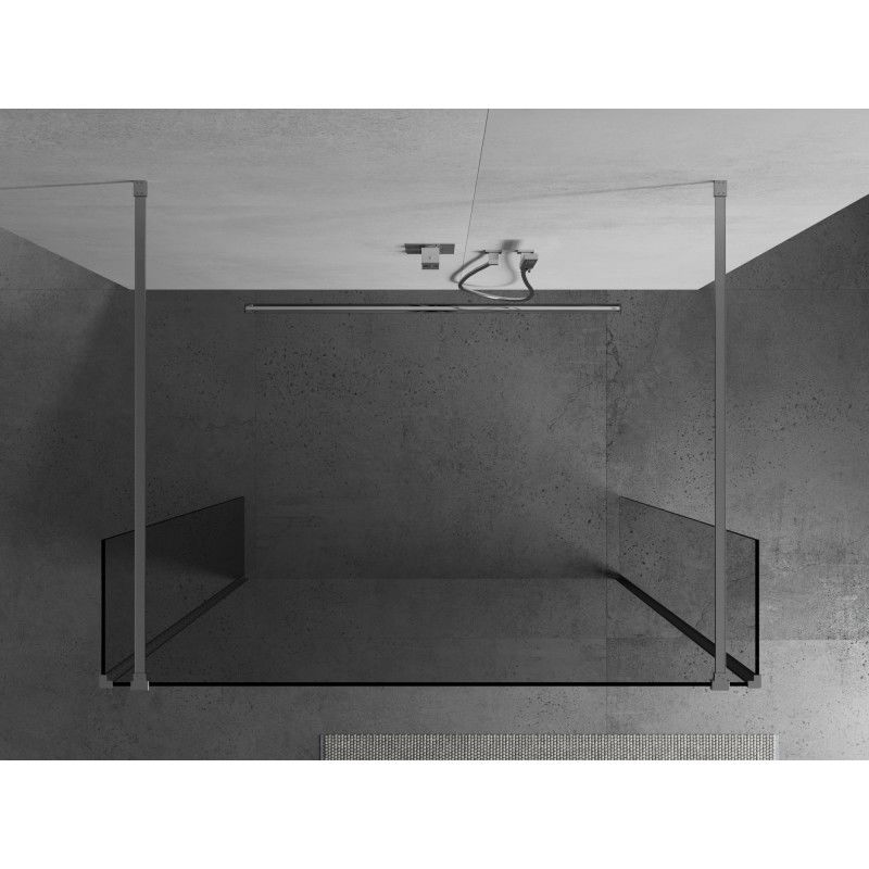 Mexen Kioto freestanding shower wall 100 x 30 x 30 cm, transparent, chrome - 800-100-030-222-01-00-030
