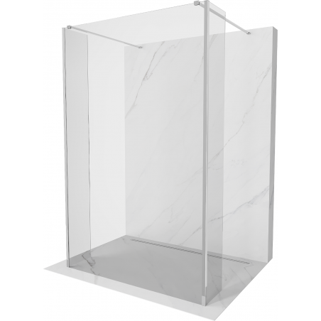 Mexen Kioto Freestanding Shower Screen 135 x 30 x 30 cm, Transparent, Chrome - 800-135-030-222-01-00-030