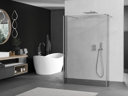 Mexen Kioto freestanding shower wall 170 x 30 x 30 cm, transparent, chrome - 800-170-030-222-01-00-030