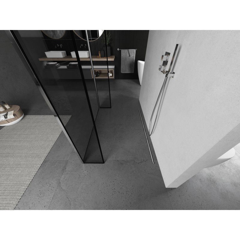 Mexen Kioto freestanding shower enclosure 160 x 30 x 30 cm, black frame, chrome - 800-160-030-222-01-70-030