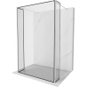 Mexen Kioto freestanding shower wall 150 x 30 x 30 cm, black frame, chrome - 800-150-030-222-01-70-030