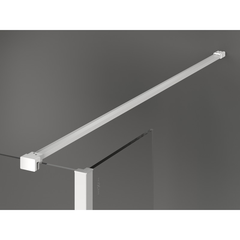 Mexen Kioto freestanding shower wall 150 x 30 x 30 cm, black frame, white - 800-150-030-222-20-70-030