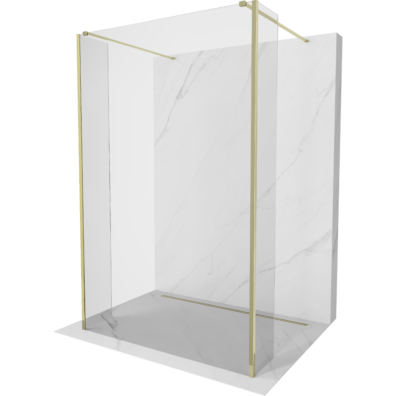 Mexen Kioto freestanding shower wall 95 x 30 x 30 cm, transparent, gold - 800-095-030-222-50-00-030