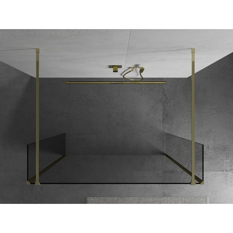 Mexen Kioto Freestanding Shower Wall 95 x 30 x 30 cm, Transparent, Gold - 800-095-030-222-50-00-030