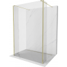 Mexen Kioto freestanding shower wall 140 x 30 x 30 cm, transparent, gold - 800-140-030-222-50-00-030