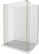 Mexen Kioto Free-Standing Shower Wall 140 x 30 x 30 cm, Transparent, Gold - 800-140-030-222-50-00-030