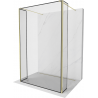 Mexen Kioto freestanding shower wall 150 x 30 x 30 cm, black frame, gold - 800-150-030-222-50-70-030