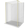 Mexen Kioto freestanding shower wall 130 x 30 x 30 cm, transparent, brushed gold - 800-130-030-222-55-00-030