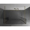 Mexen Kioto Free-Standing Shower Wall 140 x 30 x 30 cm, Transparent, Brushed Gold - 800-140-030-222-55-00-030