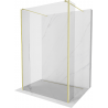 Mexen Kioto Free-Standing Shower Wall 140 x 30 x 30 cm, Transparent, Brushed Gold - 800-140-030-222-55-00-030