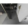Mexen Kioto Free-Standing Shower Wall 140 x 30 x 30 cm, Transparent, Brushed Gold - 800-140-030-222-55-00-030