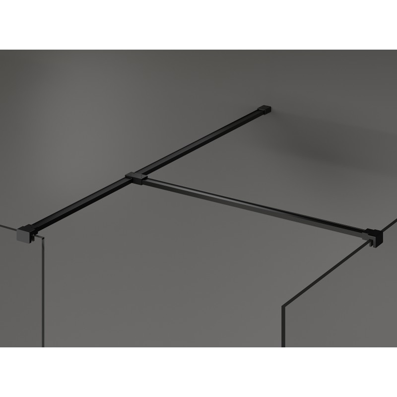 Mexen Kioto Walk-in Shower Wall 140 x 115 cm, Transparent, Black - 800-140-202-70-00-115