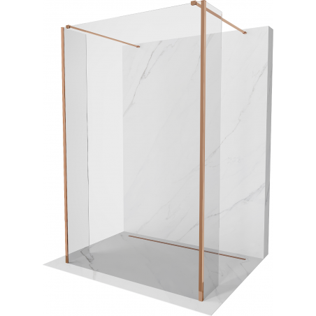 Mexen Kioto freestanding shower screen 155 x 30 x 30 cm, transparent, rose gold - 800-155-030-222-60-00-030