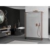 Mexen Kioto freestanding shower wall 120 x 30 x 30 cm, black frame, pink gold - 800-120-030-222-60-70-030