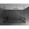 Mexen Kioto Freestanding Shower Screen 160 x 30 x 30 cm, Black Frame, Rose Gold - 800-160-030-222-60-70-030