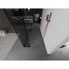 Mexen Kioto Freestanding Shower Screen 160 x 30 x 30 cm, Black Frame, Rose Gold - 800-160-030-222-60-70-030