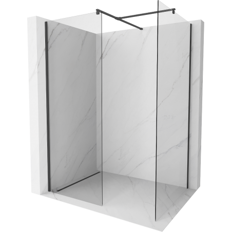 Mexen Kioto Walk-in Shower Wall 150 x 70 cm, transparent, black - 800-150-202-70-00-070