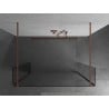 Mexen Kioto Free Standing Shower Wall 160 x 30 x 30 cm, Transparent, Brushed Copper - 800-160-030-222-65-00-030