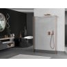 Mexen Kioto Free Standing Shower Wall 160 x 30 x 30 cm, Transparent, Brushed Copper - 800-160-030-222-65-00-030