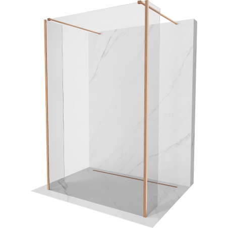 Mexen Kioto Free Standing Shower Wall 160 x 30 x 30 cm, Transparent, Brushed Copper - 800-160-030-222-65-00-030