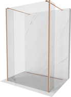 Mexen Kioto freestanding shower wall 145 x 30 x 30 cm, transparent, brushed copper - 800-145-030-222-65-00-030