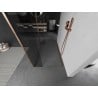 Mexen Kioto Free Standing Shower Wall 160 x 30 x 30 cm, Transparent, Brushed Copper - 800-160-030-222-65-00-030