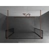 Mexen Kioto freestanding shower screen 90 x 30 x 30 cm, black frame, brushed copper - 800-090-030-222-65-70-030