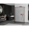 Mexen Kioto freestanding shower screen 90 x 30 x 30 cm, black frame, brushed copper - 800-090-030-222-65-70-030
